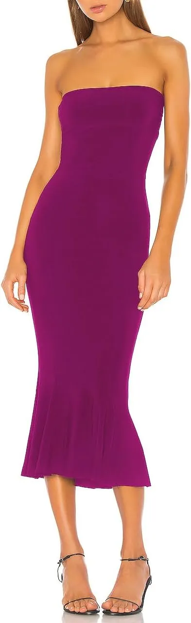 Aigeman Women's Sexy Off Shoulder Sleeveless Bodycon Mermaid Midi Dress Strapless Tube Elegant Cocktail Party Dress 292