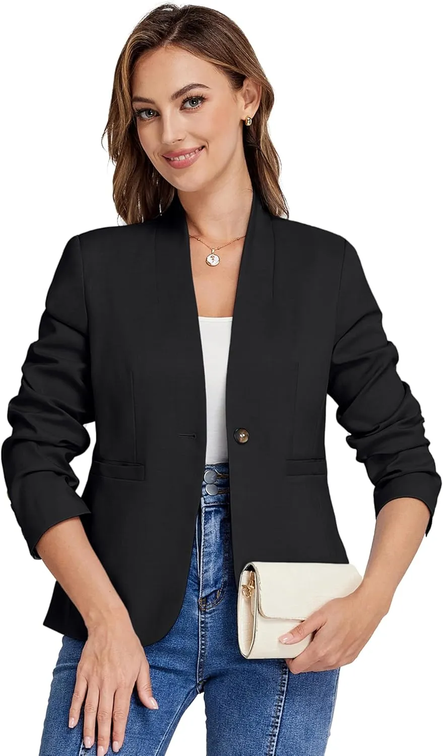 Belle Poque Blazers for Women Business Casual Blazer Jackets Fully Lined Office Work Blazer with Pockets