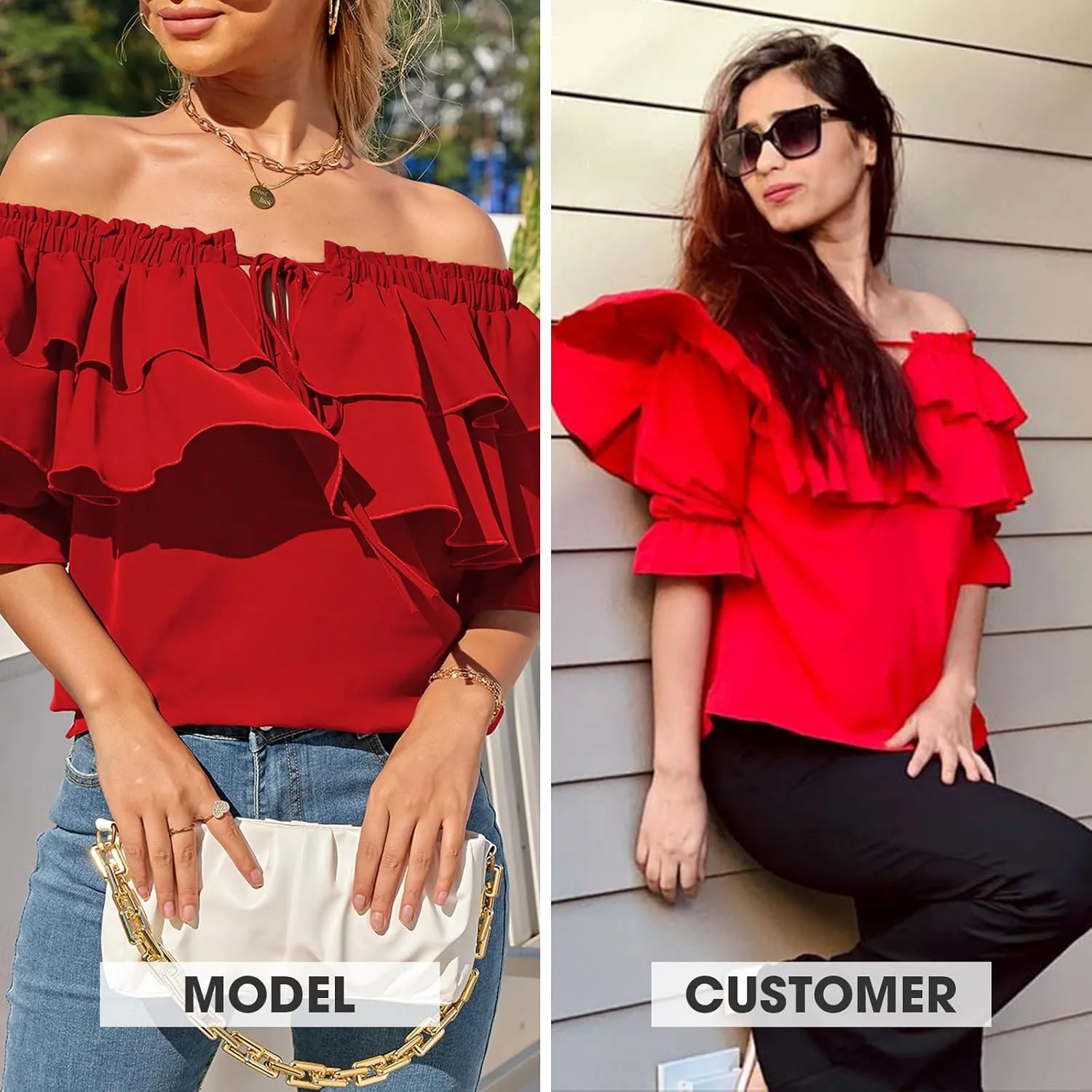 Byinns Women's Off Shoulder Ruffle Trendy Summer Fashion Long Sleeve Blouse Sexy Dressy Casual Outfits Layered Tops