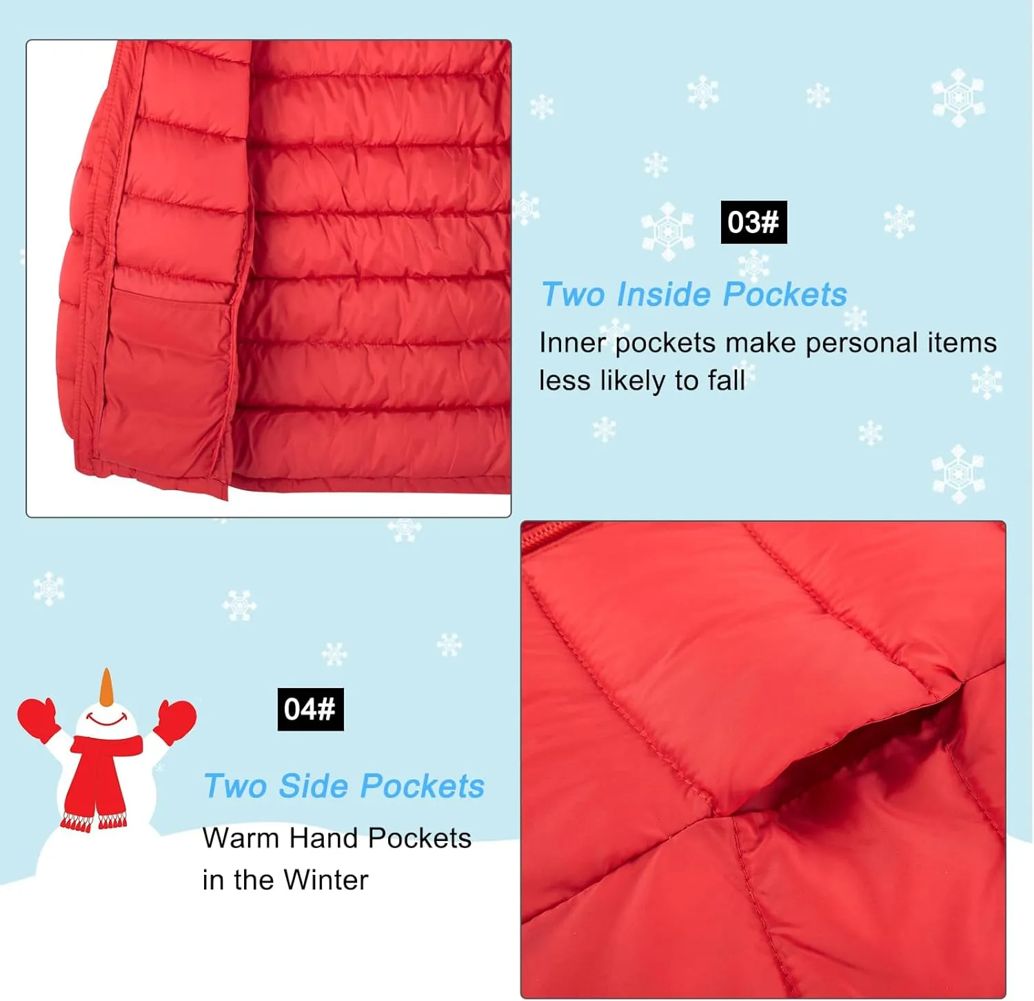 Lovekider Hooded Puffer Jacket for Girls 4-12T Packable Down-Alternative Warm Coat Shiny Outerwear for Kids Winter