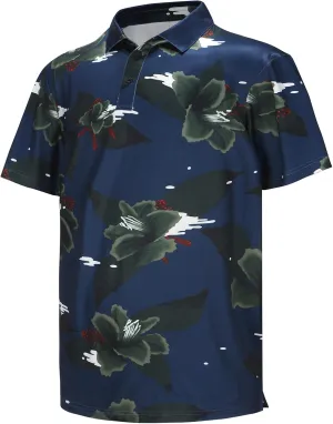 Men's Casual Short Sleeve Moisture Wicking Performance Golf Polo Contrast Color Patchwork Pique Shirts Tops
