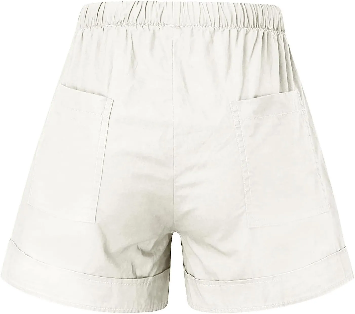Shorts for Women Trendy 2025 Summer Casual Drawstring Elastic Waist Cotton Linen Plus Size Beach Vacation Clothes