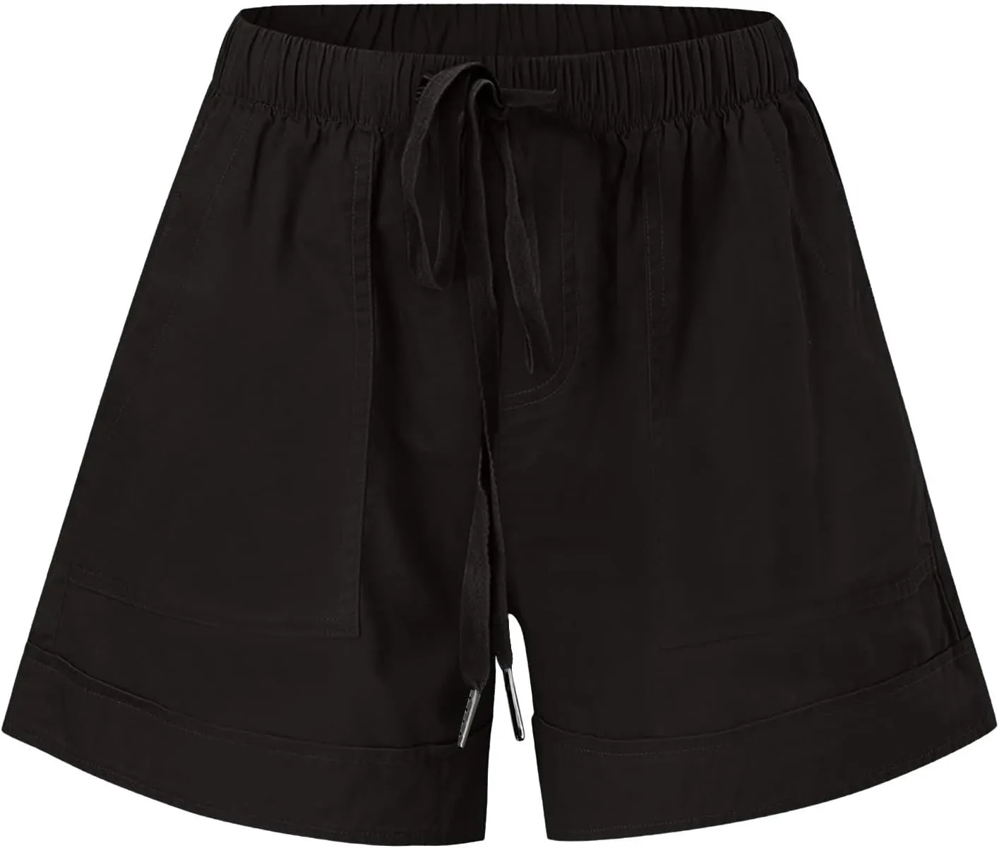Shorts for Women Trendy 2025 Summer Casual Drawstring Elastic Waist Cotton Linen Plus Size Beach Vacation Clothes