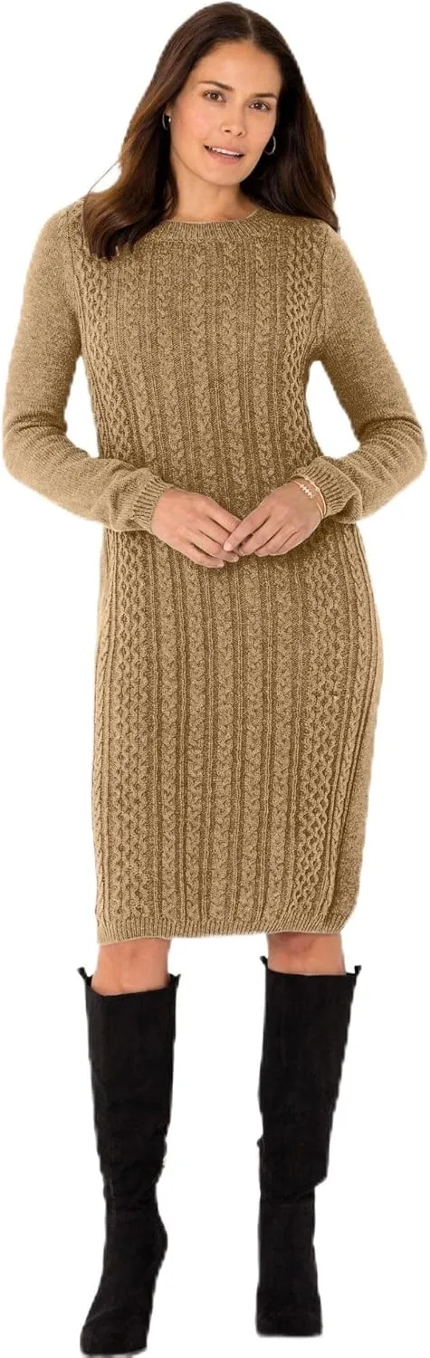 Woman Within Plus Size Cable Knit Sweater Dress