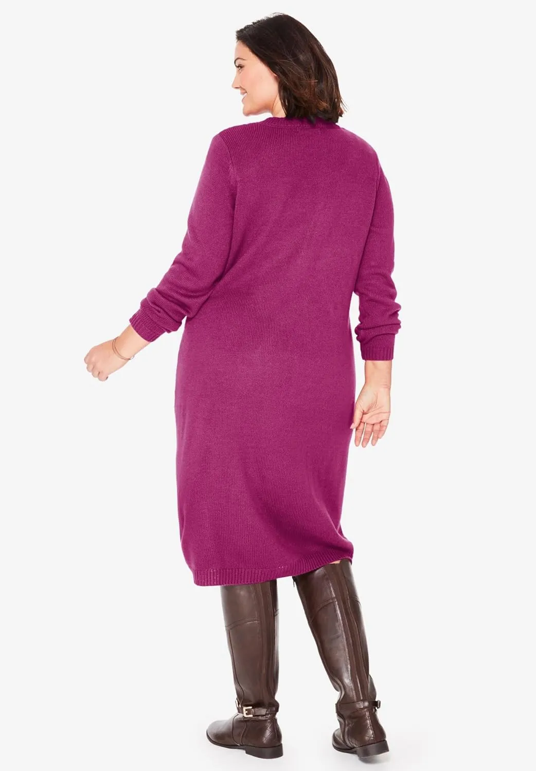 Woman Within Plus Size Cable Knit Sweater Dress