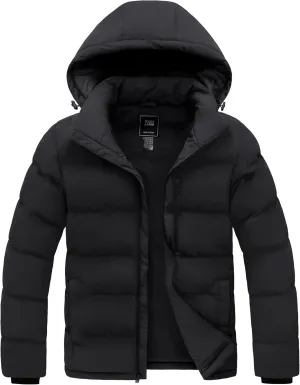 ZSHOW Men's Puffer Jacket Warm Hooded Winter Coat with Detachable Hood