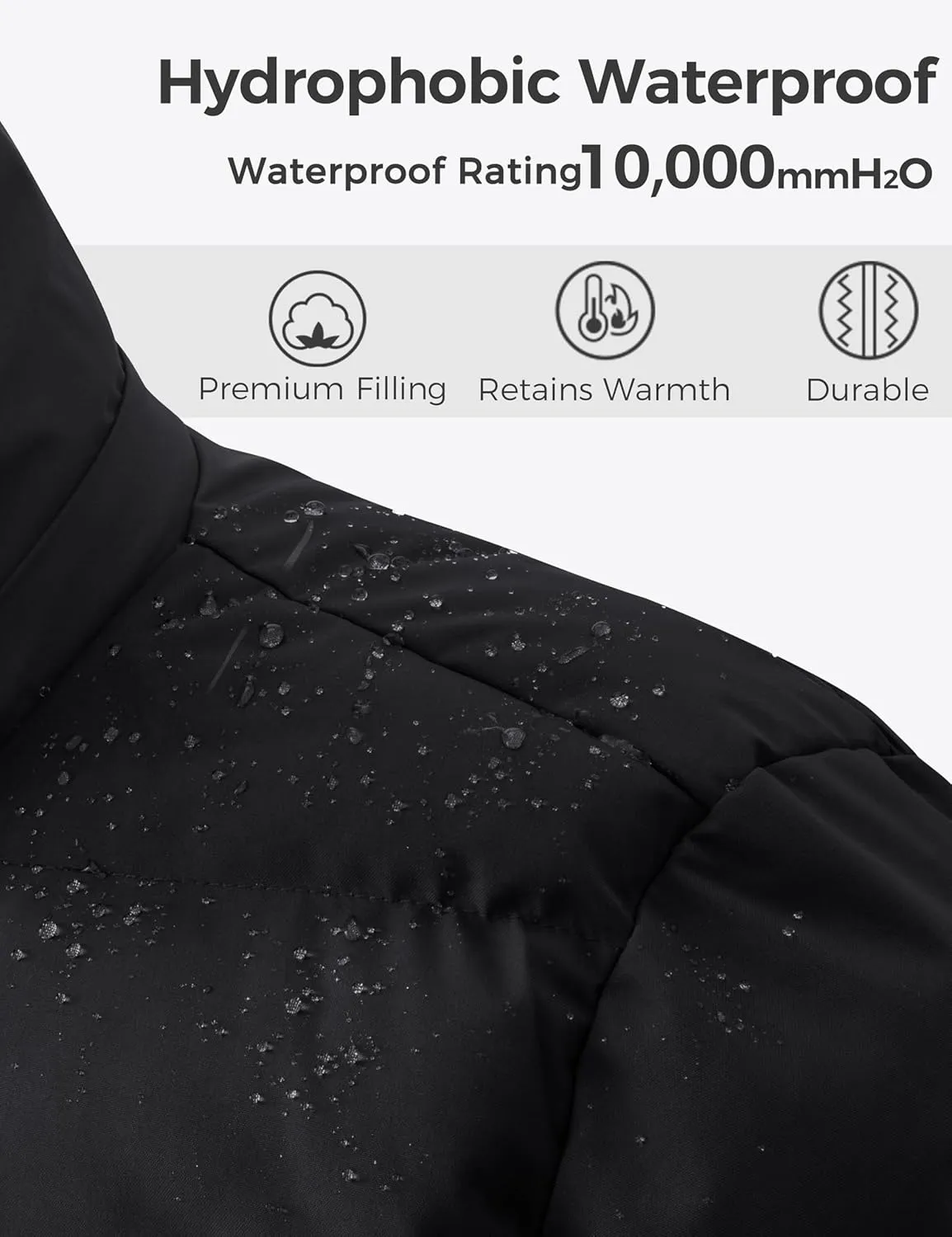 ZSHOW Men's Puffer Jacket Warm Hooded Winter Coat with Detachable Hood