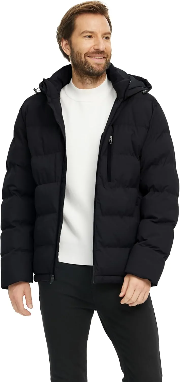 ZSHOW Men's Puffer Jacket Warm Hooded Winter Coat with Detachable Hood